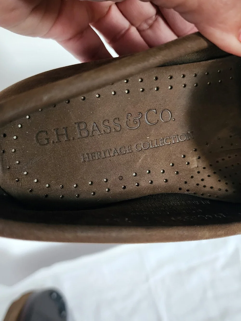 G.H. Bass & Co. Brown Suede Penny Loafers With Horseshoe Plates - Women's Size 8